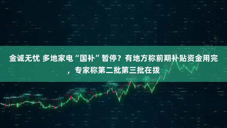 金诚无忧 多地家电“国补”暂停？有地方称前期补贴资金用完，专家称第二批第三批在拨